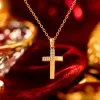 The small cross stainless steel necklace is available with a diamond-encrusted design, which is dazzling, exquisite, simple, versatile and elegant, suitable for daily wear Specification image